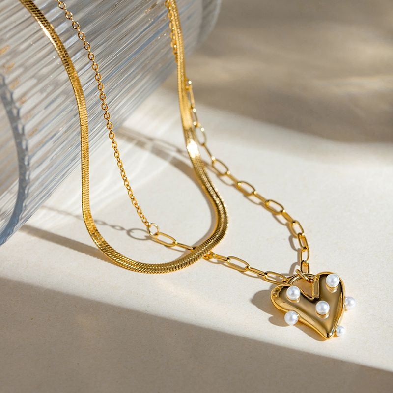 Gold orders Heart Layered Necklace