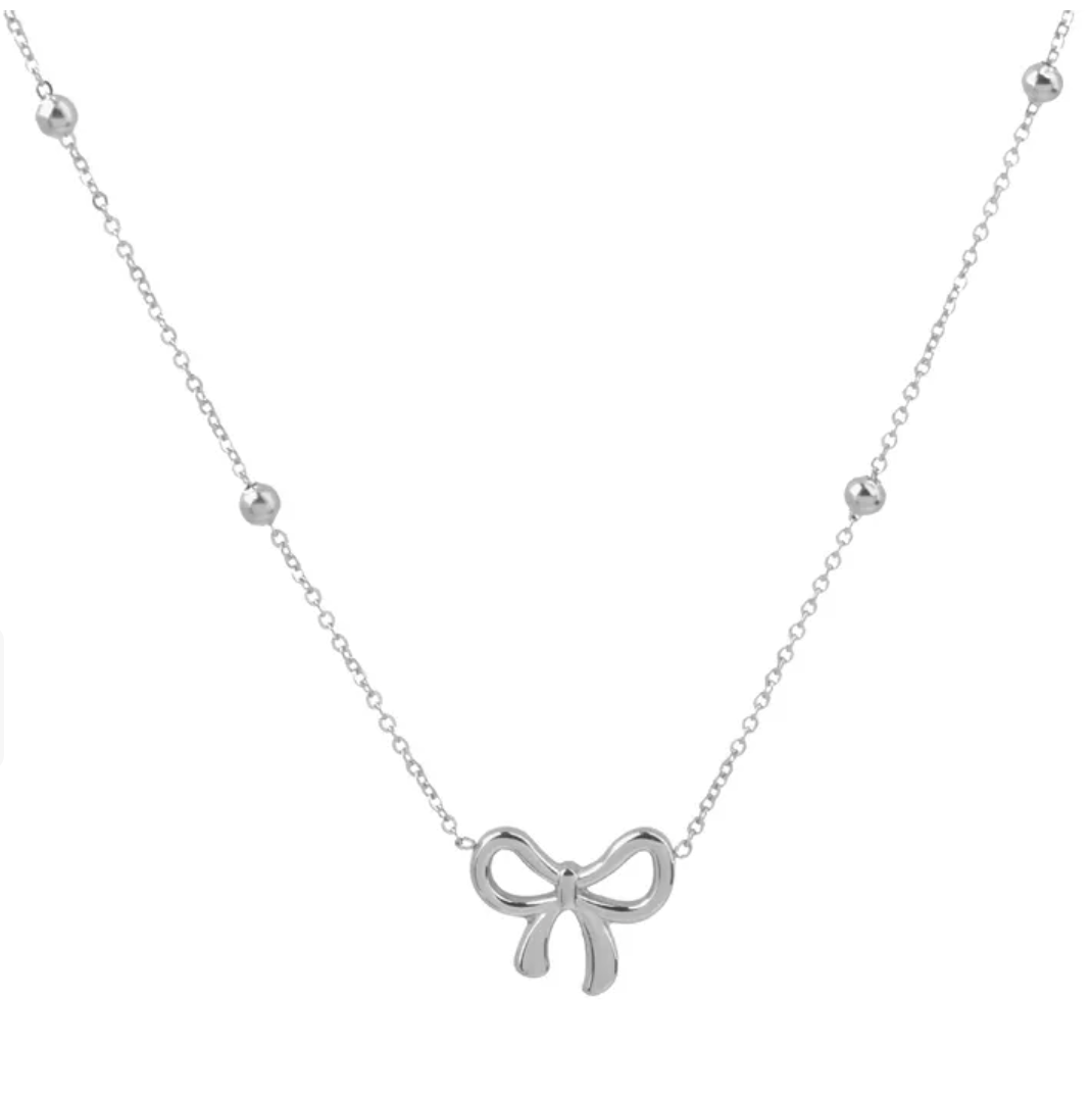 【Monday Edition】24SS BALL CHAIN BOW NECKLACE 14K GOLD DIAMOND SALLY BOW NECKLACE – Jen K Online