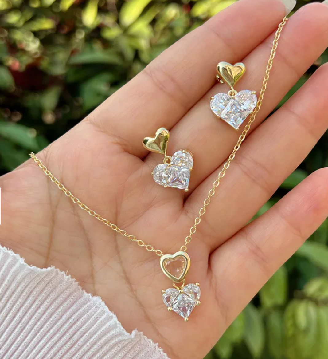 Ladies necklace and earring set discount