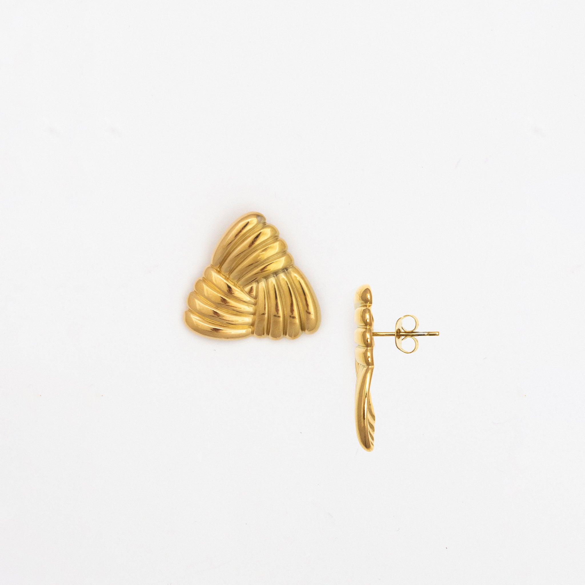 Gold Triangle Statement Earrings