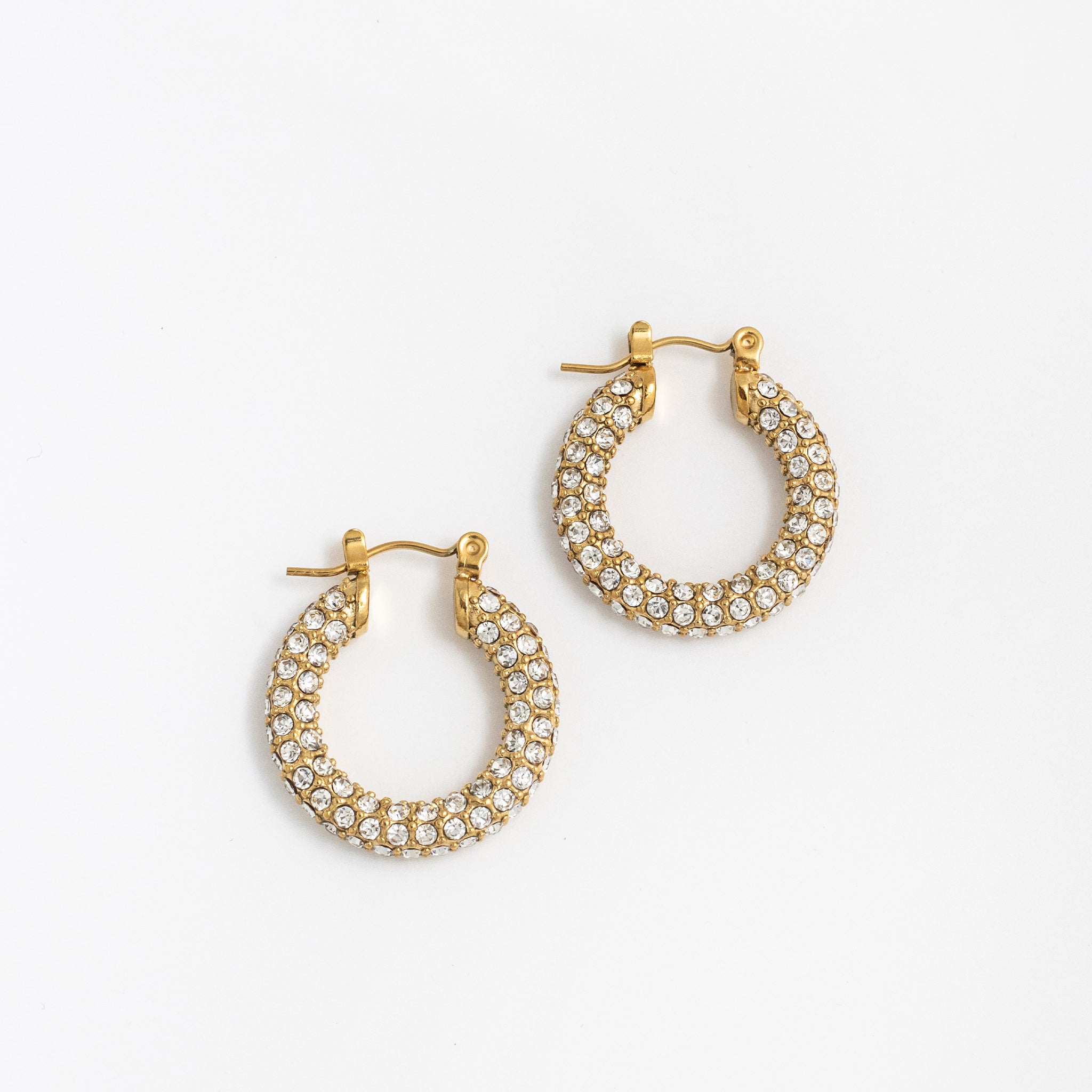 Gold Diamond Hoop Earrings