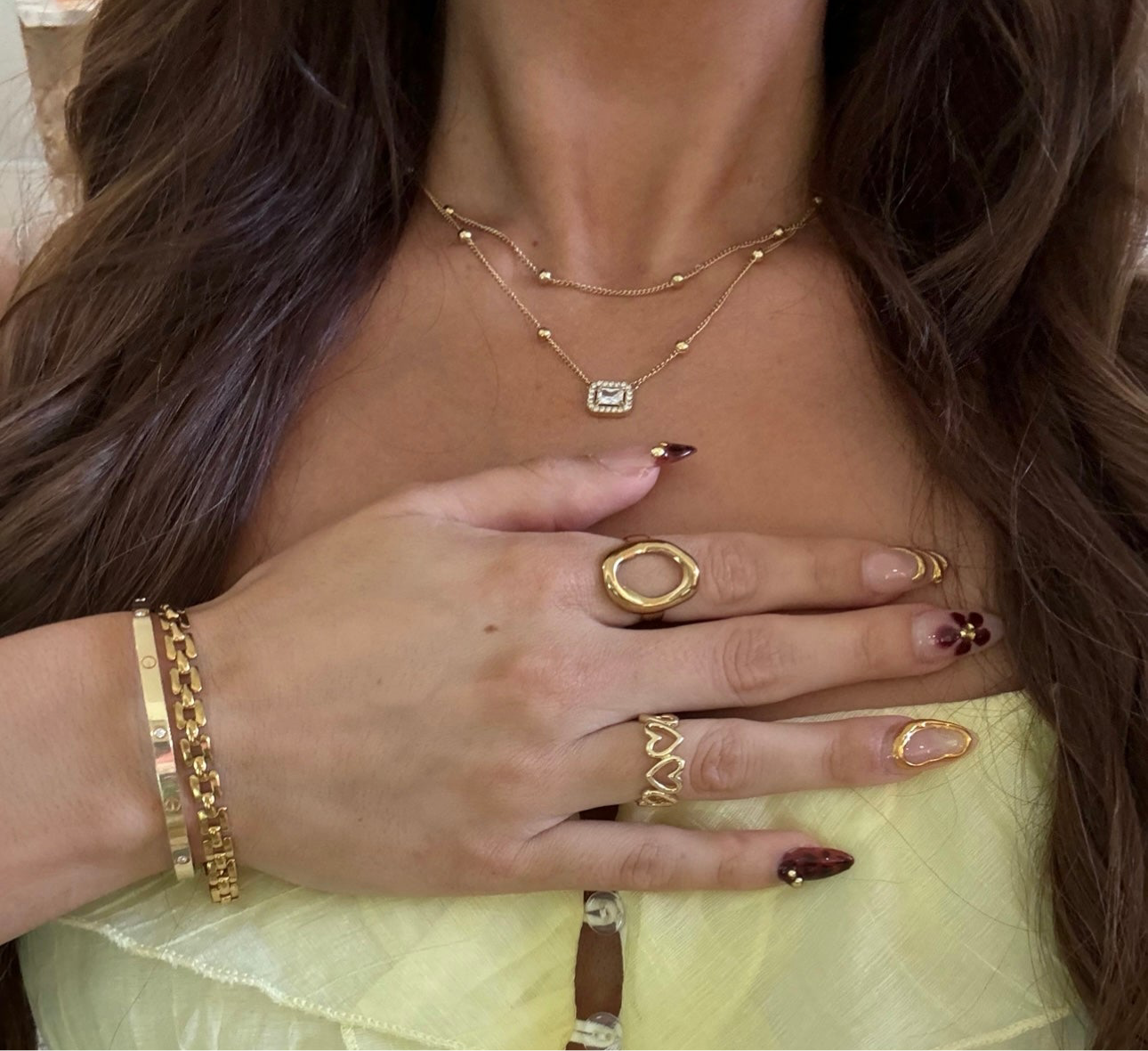 Emerald Diamond Layered Necklace