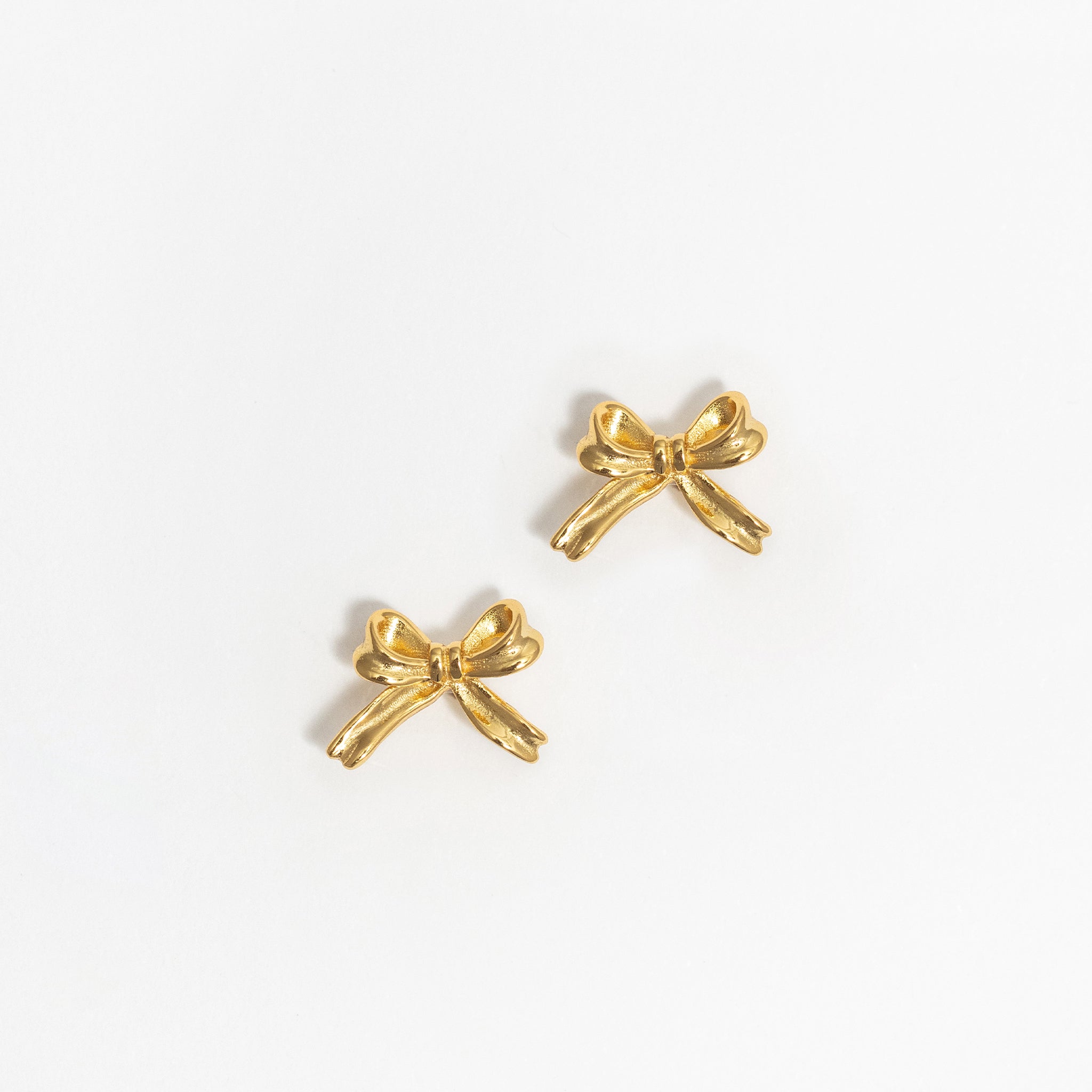 Gold Bow Stud Earring