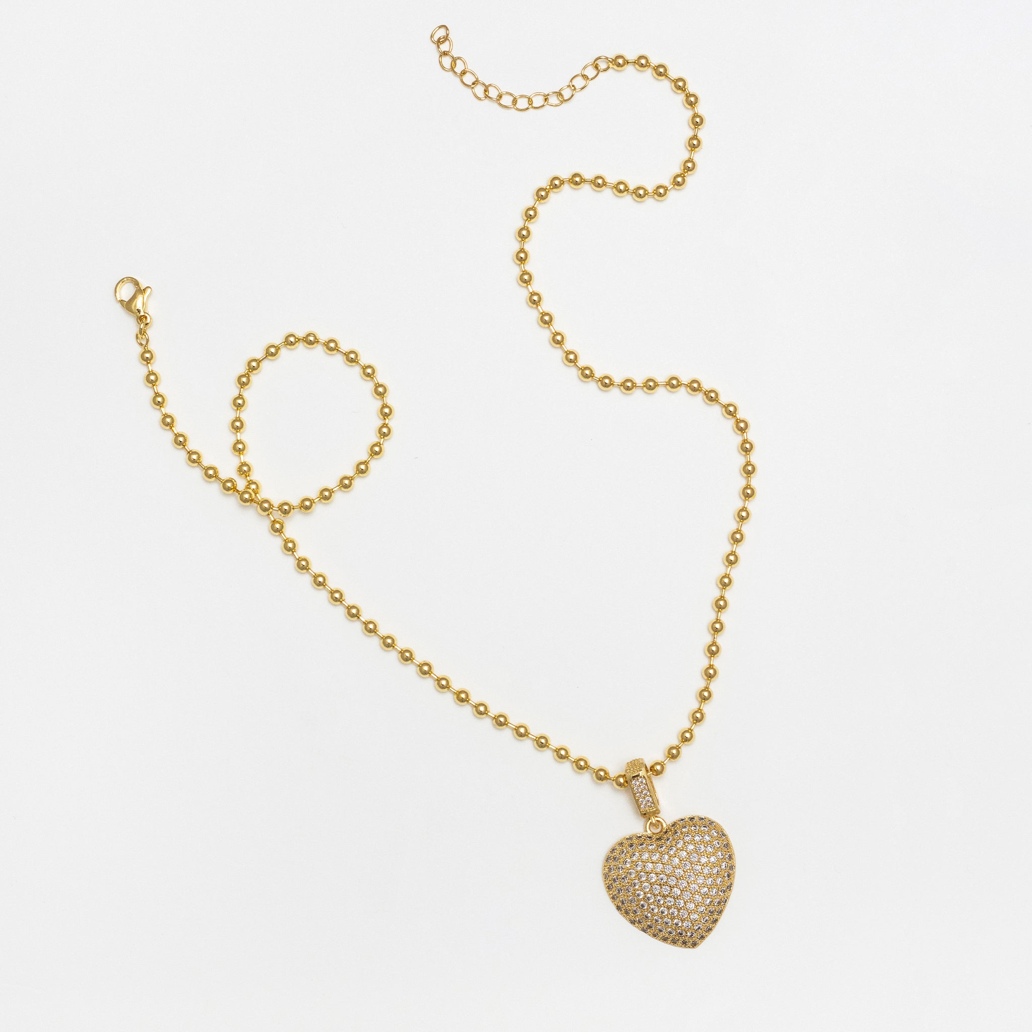 Gold Diamond Heart Necklace