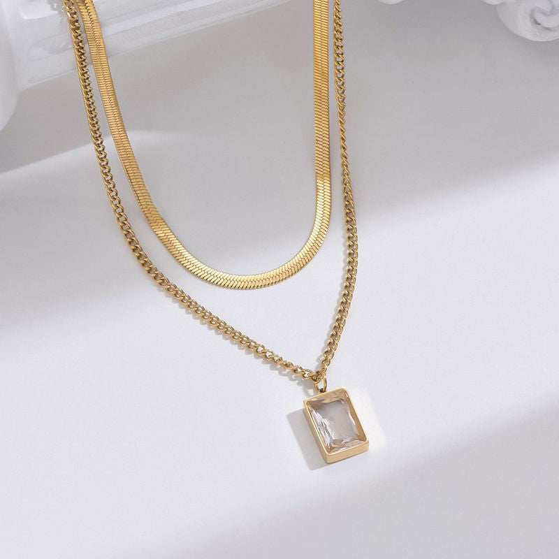 Zircon Layered Necklace