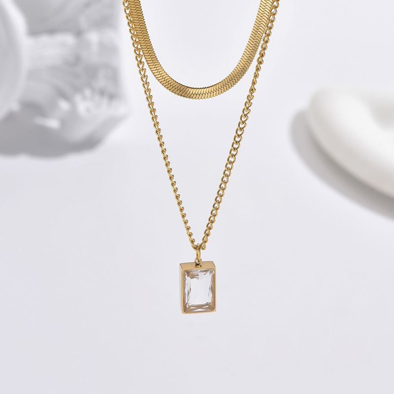 Zircon Layered Necklace