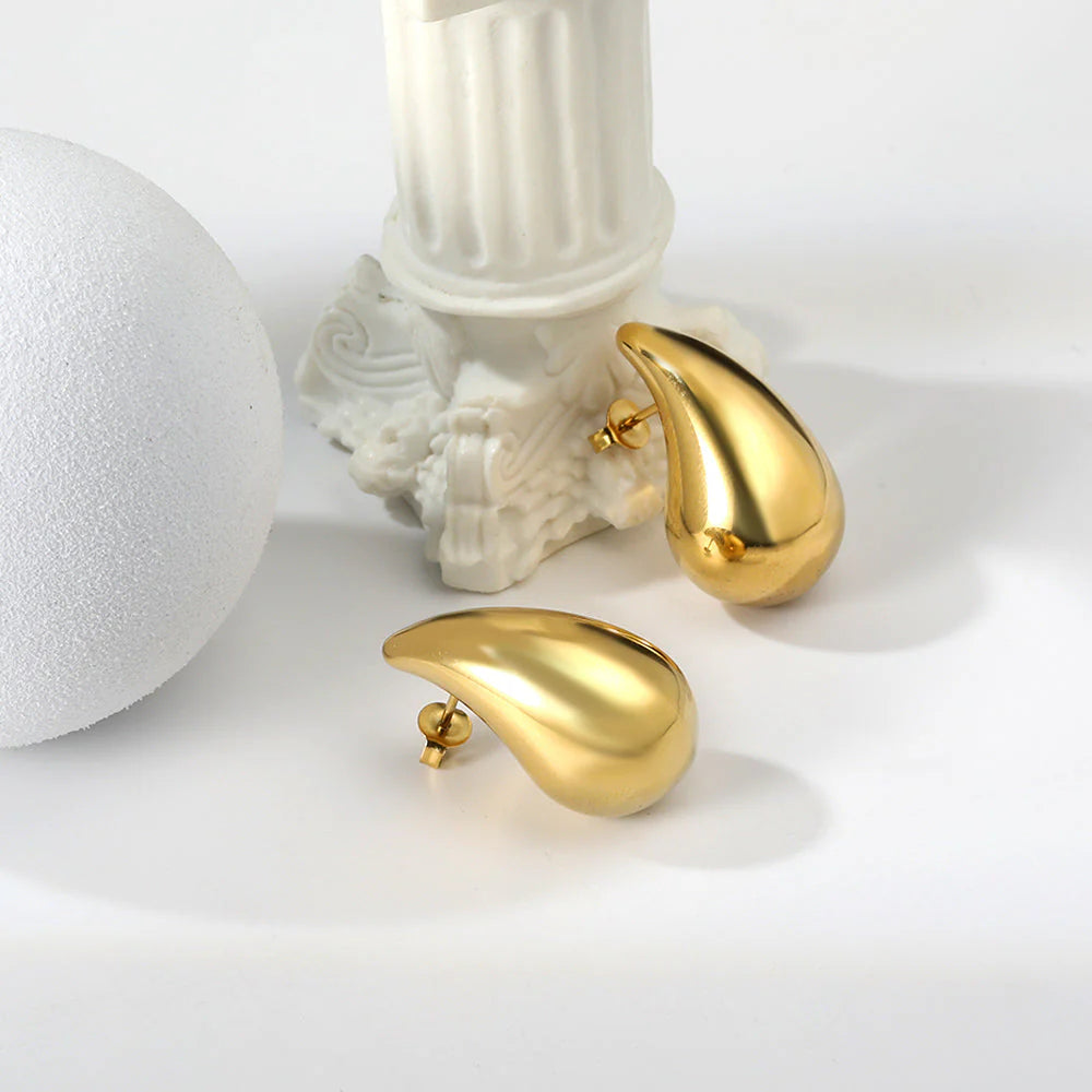 Gold Tear Drop Earrings