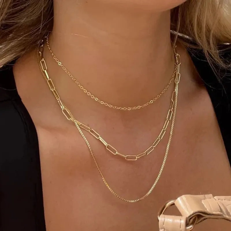 Layered Gold Chain Necklace