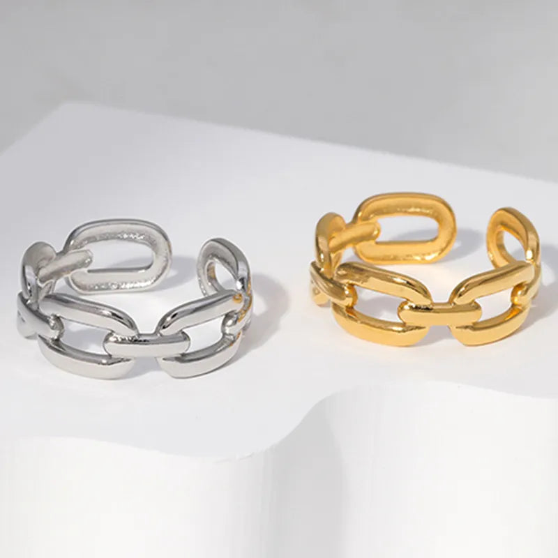 Simple Silver Link Ring