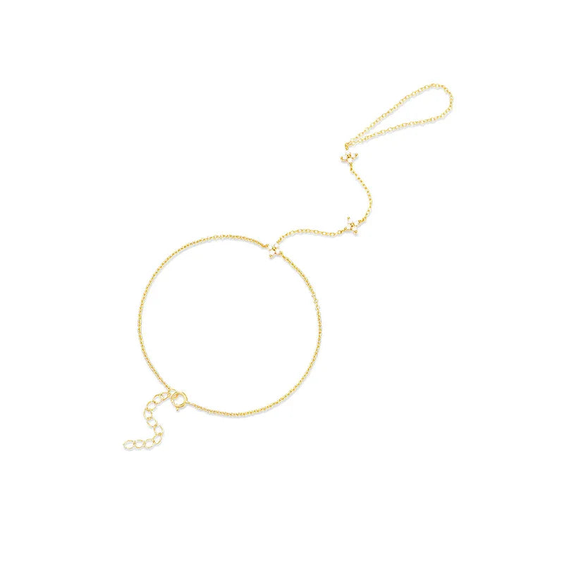 Gold Zircon Hand Chain