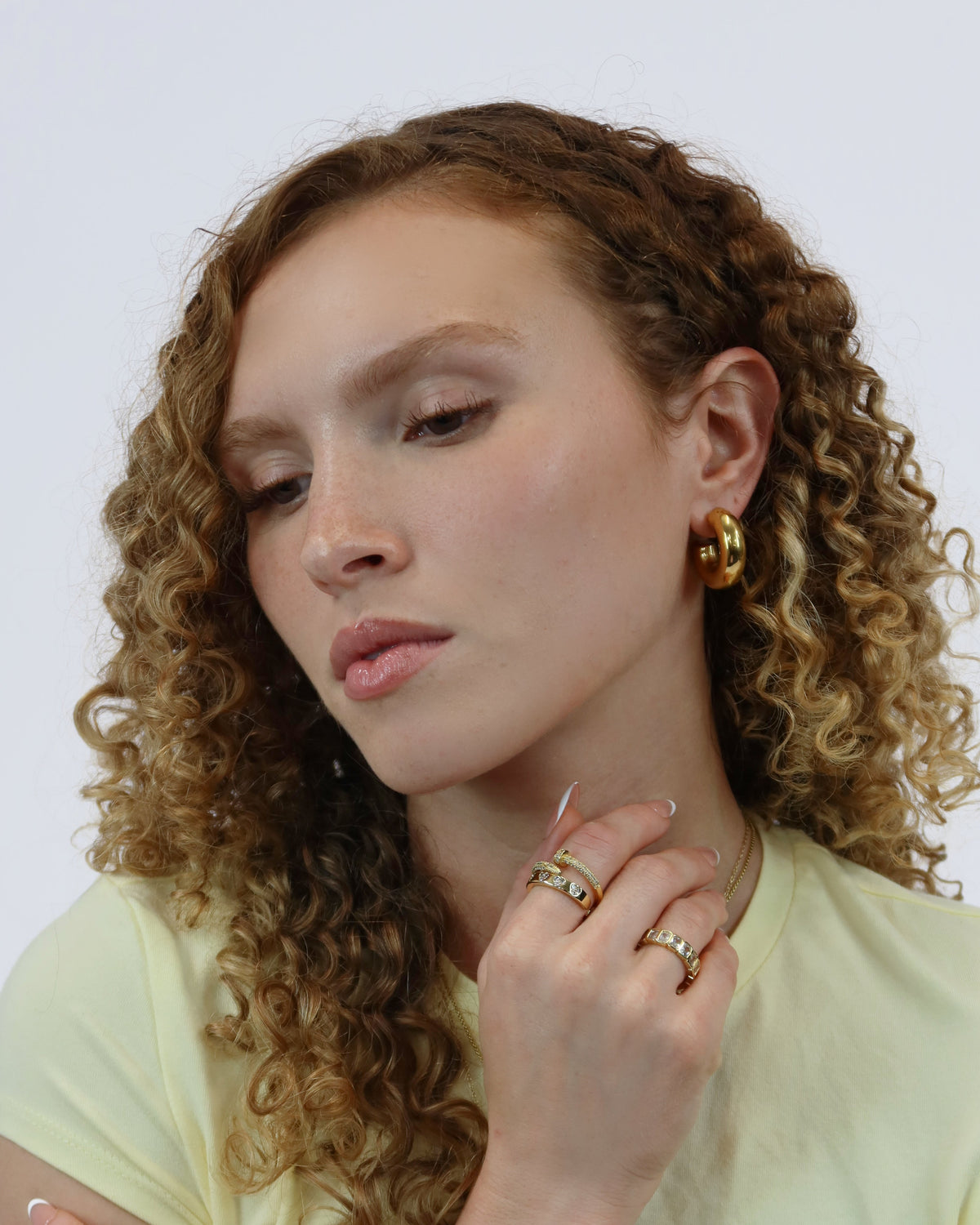 Hollow C Shape Hoop Earrings