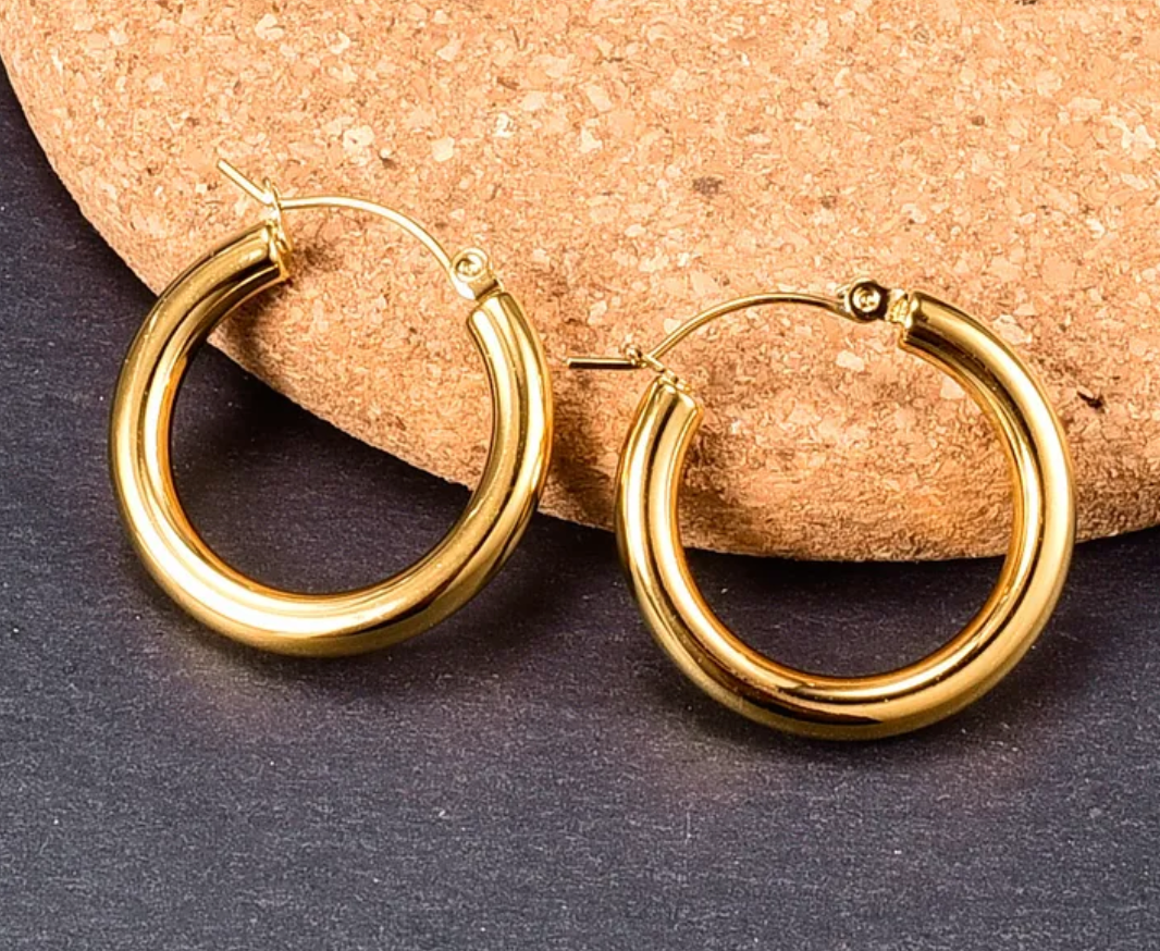 Simple Gold Hoop Earrings