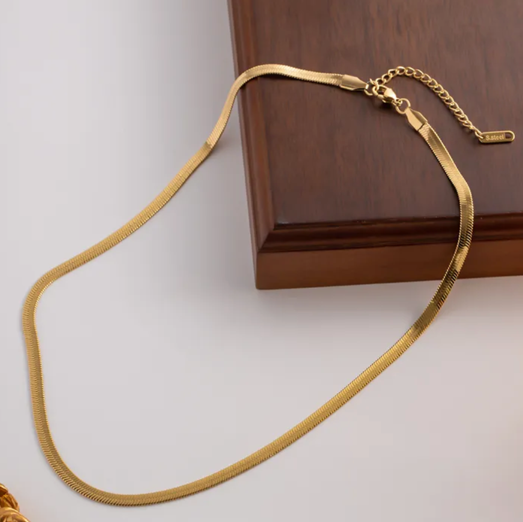 Simple Gold Snake Necklace