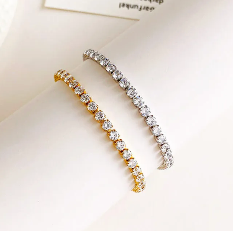 Icy Gold Tennis Bracelet