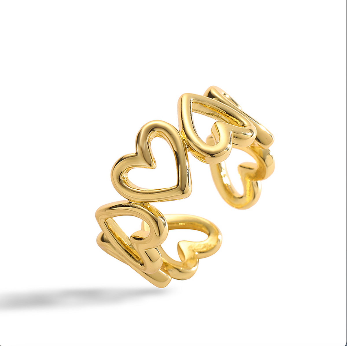 Gold Heart Adjustable Ring | Jewels By Jules