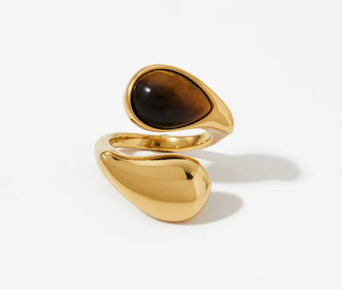 Tiger Eye Adjustable Ring