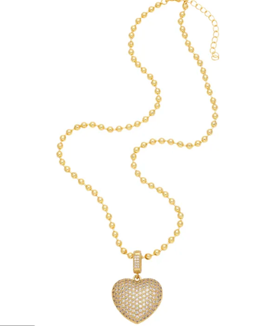 Gold Diamond Heart Necklace